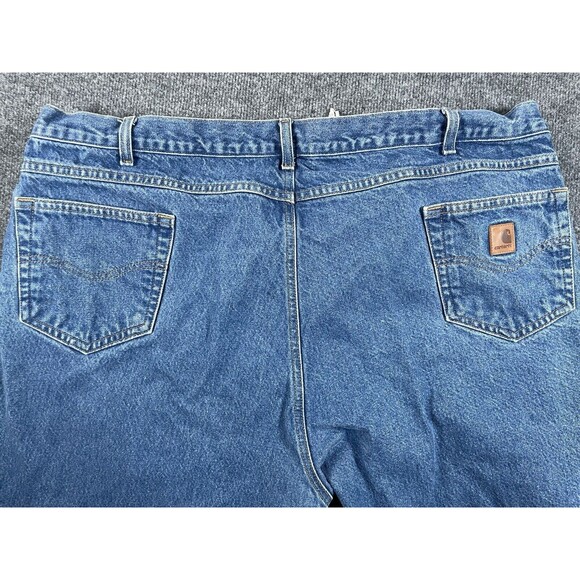 Carhartt Jeans Men's 50 X 32 Blue Denim Relaxed Fit 100% Cotton Grunge Paint - Picture 8 of 11